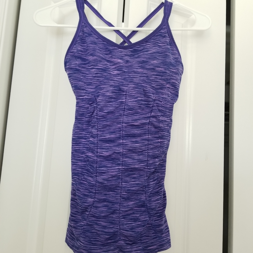 Purple workout tank top